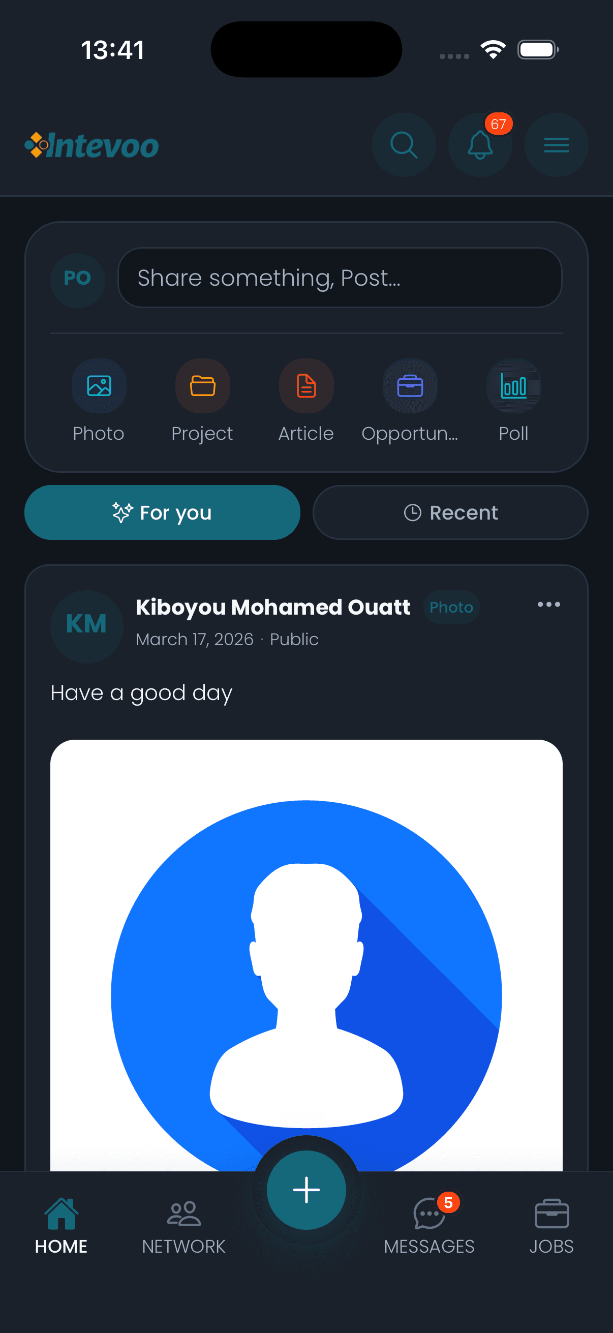 Intevoo on iPhone